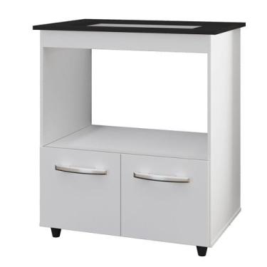 Imagem de Balcão Cooktop 2 Portas 4 Bocas MDP com Pés Eliana Branco - Moblis Móv