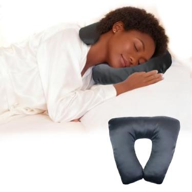 Imagem de Almofada protetora de cetim para pessoas que dormem de lado – Almofada de beleza antirugas e volume de cabelo com travesseiros, lavável na máquina