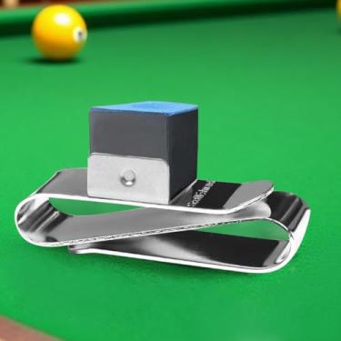 Imagem de Scott Edward Clipe de giz de bilhar com giz, aço inoxidável forte magnético durável suporte de giz de bilhar para clipe profissional de sinuca acessório equipamento esportivo (prateado)