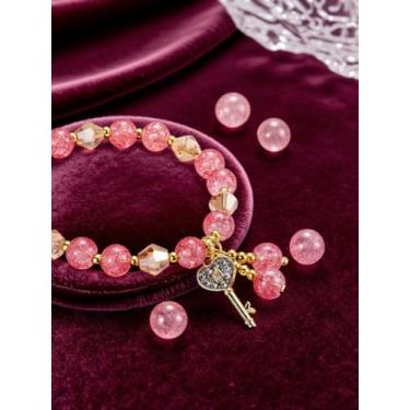 Imagem de Conjunto de pulseiras femininas empilháveis com contas elásticas multicamadas, One Size, Liga de aço, Sem Pedra Preciosa