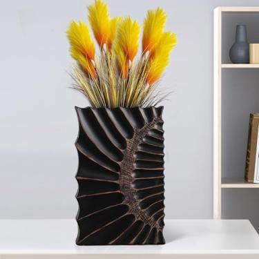 Imagem de Vaso alto de decoração de casa moderna, vaso grande preto elegante, vasos de 30,5 cm para cozinha, quarto, escritório, sala de estar, banheiro e prateleira decoração de mesa central