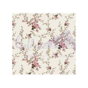 Imagem de Tecido Tricoline Floral Sarah Rosa - 50 x 150 cm - Tecidos Caldeira
