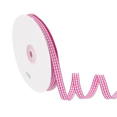 Imagem de PATIKIL Fita guingão de 1,5 m x 9,5 cm, fita xadrez de nylon quadriculada para presente para grinalda de laço de Ação de Graças, artesanato, aniversário, casamento, rosa vermelha