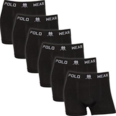 Imagem de Kit 6 Cuecas Boxer Polo Wear Masculina Poliéster Sem Costura Cueca Box
