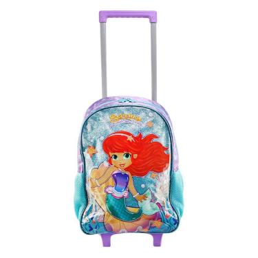 Imagem de Mochila De Rodinhas Escolar Sereia Encanto Dos Mares Voltas às Aulas