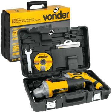 Imagem de Conjunto Esmerilhadeira 4.1/2 750W e Furadeira 1/2 710W 220V - Vonder,