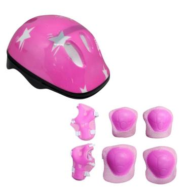Imagem de Kit Capacete Cotoveleira Joelheira Patins Skate Patinete Infantil-Unissex