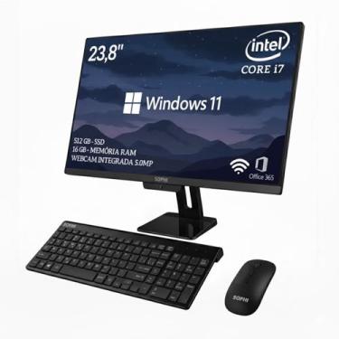 Imagem de All In One Computador Intel Core I7 Ssd512gb 16gbram tela 23,8 pol Ful