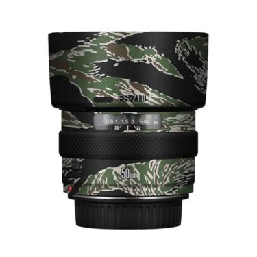 Imagem de Adesivo de lente de câmera EF 50 1.4 para Canon EF 50 mm F1.4 Película protetora de vinil decalque skin (camuflagem listrada de ígre)