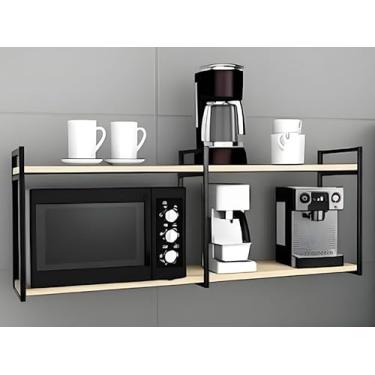 Imagem de Suporte De Parede Multifuncional | Rack Dedicado Para Micro-Ondas, Fornos Convencionais E Fritadeiras De Ar Quente(Prateleira Suspensa 120cm)