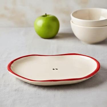 Imagem de Prato Bandeja Petisqueira Melancia Laranja Melancia Pera Morango Mamão Cerâmica (Maçã)