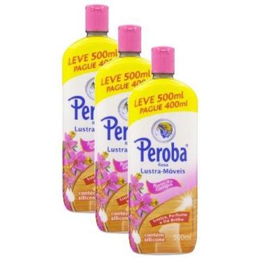 Imagem de kit 3 Lustra Móveis Peroba Flores do Campo King 500ml