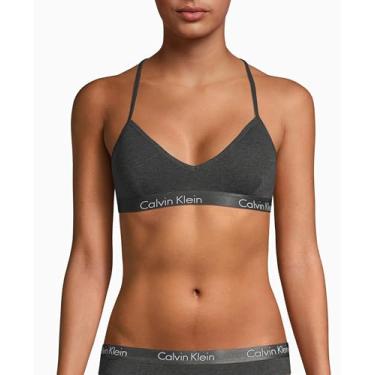 Imagem de Calvin Klein Sutiã Bralette Feminino Motive Algodão Levemente Forrado, Charcoal Heather, P