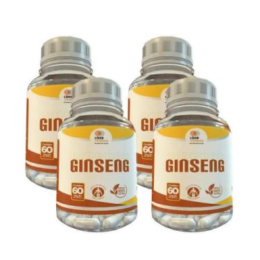 Imagem de Ginseng - 60 Caps 500Mg Kit Com - 4 Potes - Lider Vendas