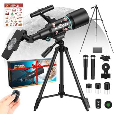 Imagem de Telescope for Adults & Kids - NACATIN 70mm Aperture (15X-150X) Portable Refractor Telescopes for Astronomy Beginners, 300mm Professional Travel Telescope,Black
