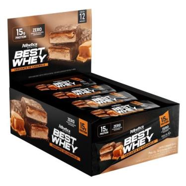 Imagem de Best Whey Bar Caixa C/12un Sabor Crocante de Caramelo Atlhetica Nutrit