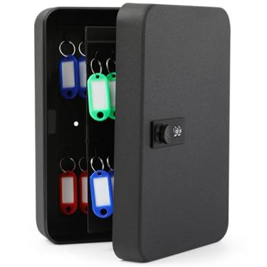 Imagem de Ripeng Armário de chave de 48 chaves com fechadura de combinação – Caixa de aço para chaves com etiquetas e ganchos, caixa de armazenamento segura de parede para carro, escritório, hotel, casa