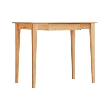 Imagem de ZDJZMGZ Mesa de computador mesa de escritório em casa mesa de madeira maciça carvalho computador mesa de estudo mesa de estudo casa pequena cômoda mesa de chá (A,1000 * 500 * 750 mm)