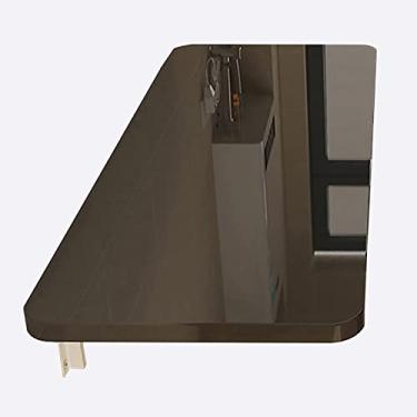 Imagem de Mesa dobrável de folhas suspensas, mesa de computador montada na parede, mesa flutuante de madeira dobrável para lavanderia, mesa dobrável para pequenos espaços cozinha/lavanderia e quarto restaurante
