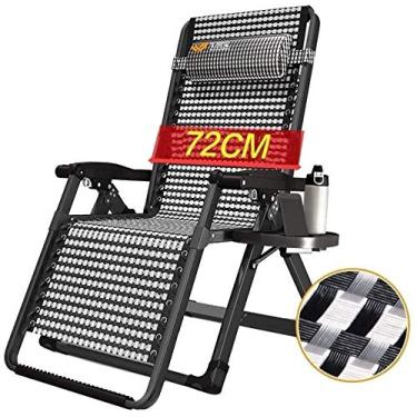 Imagem de Espreguiçadeira de jardim, cadeira dobrável para uso ao ar livre, com suporte para copos, espreguiçadeira, varanda com gravidade zero, reclinável, dobrável, travesseiro de pescoço removível