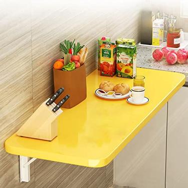 Imagem de Mesa dobrável para lavanderia, mesa dobrável montada na parede, mesa de jantar dobrável de madeira, mesa de trabalho para montagem na parede, mesa de trabalho flutuante para pendurar na parede para