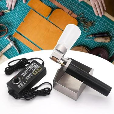 Imagem de DUANWUS Aplicador de pintura de tratamento de borda de couro para reparo de bolsas, artesanato de couro, máquina de colorir de borda de couro portátil, balde de tinta de 50 ml