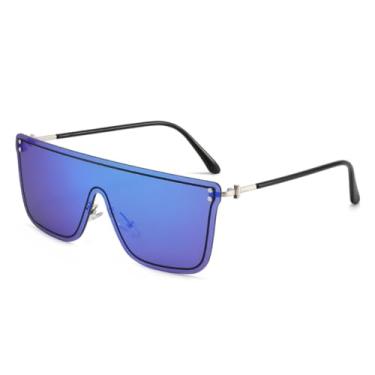 Imagem de Óculos de sol sem armação e sem bordas, escolha extremamente moderna, elegante e prática (azul escuro)