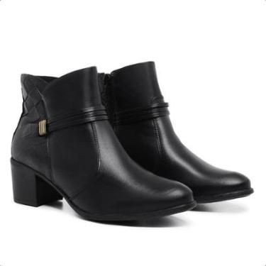 Imagem de Bota Feminina Couro Coturno Cano Baixo Macia Original 12001-Feminino