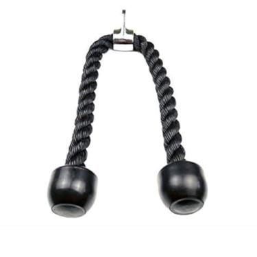 Imagem de qibylift Corda de tríceps Deluxe para baixo – 78 cm/35 cm de comprimento, fácil de segurar e fixação de cabo antiderrapante (preto)