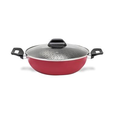 Imagem de Panela Wok Brinox Anis Alças Baquelite Antiaderente Pro-Flon 2,3L 24cm Tampa de Vidro B...