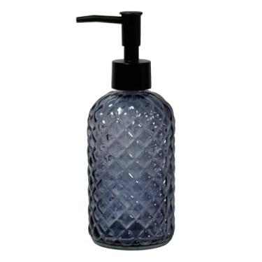 Imagem de Dispensador de sabão de vidro para cozinha, conjunto de dispensador de sabonete líquido recarregável de 382 g, frasco de loção de cristal para decoração de casa moderna, bancada de banheiro, hotel