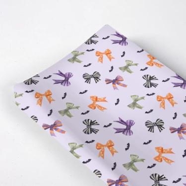 Imagem de Capa para trocador de fraldas unissex com estampa de laços de Halloween, outono, inverno, berçário, fraldas, lençol para meninos e meninas, 40 x 81 cm