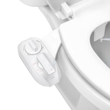 Imagem de LUXE Bidet NEO 320 Plus - Acessório de bidê patenteado para assento de vaso sanitário, dobradiças inovadoras para limpar, instalação deslizante, autolimpeza avançada de 360°, quente, bicos duplos,