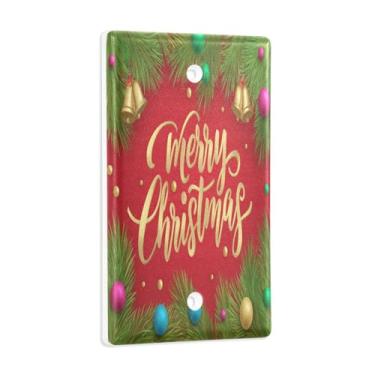 Imagem de Blueangle Placa de parede decoradora de capa em branco, tamanho padrão, capa de interruptor de feliz Natal de 1 gangue para quarto de escritório em casa, 4,53 x 2,76 polegadas (150)