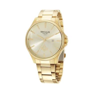 Imagem de Relogio Seculus Masculino Dourado Maçonaria 44115Gpsvda1
