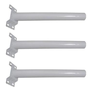 Imagem de Suporte Luminaria Solar Barra Poste Aço Rua Quintal Jardim Kit 3 Unida