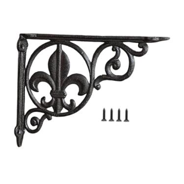 Imagem de Kuntesetty Suporte decorativo de prateleira para parede, em ferro fundido, com parafusos, para fixação de placas de parede, Style a