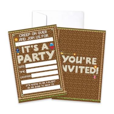 Imagem de CLIRBE Convites de festa de aniversário de jogos, convites de aniversário engraçados para irmão irmão meninos adolescentes, 20 cartões de convites com 20 envelopes, lembrancinhas de artigos de festa