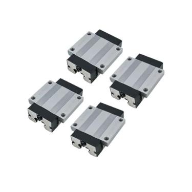 Imagem de 4 peças HGH25CA Carruagens quadradas HGW25CC F.l.a.n.g.e. Bloco deslizante para trilho de guia linear HGR25 de 25 mm para fresadora de gravadora CNC (suporte de aço HGW25CC)