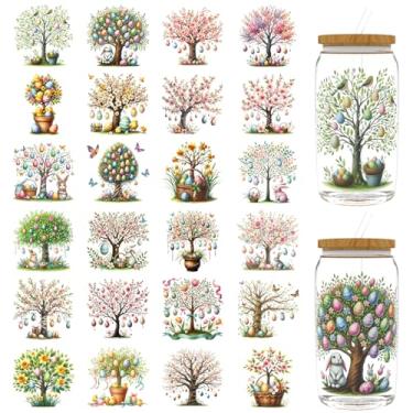 Imagem de Elewins 24 peças de envoltório de copo DTF UV de fada da Páscoa, envoltórios de copo DTF UV para 473 g, óculos, mesas, cadeiras, computadores, papel de transferência UV DTF de alta viscosidade (árvore