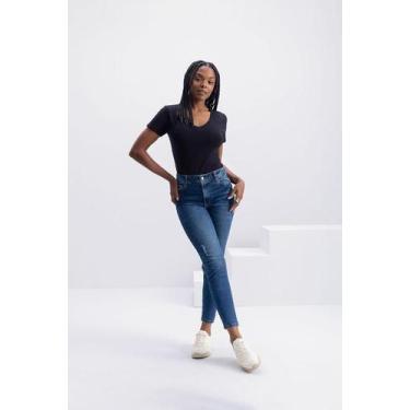 Imagem de Calça skinny feminina jeans Essendi - 34, Jeans escuro, 38
