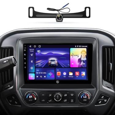 Imagem de Atualização de rádio automotivo Android de 10 polegadas (4G + 64G) para GMC Sierra Chevrolet Silverado 2014-2018 unidade de cabeça estéreo com tela sensível ao toque, suporte sem fio, Carplay, Android
