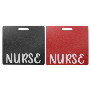 Imagem de PATIKIL Porta-cartão de crachá, 2 peças com glitter porta-cartão de identificação horizontal acessórios de identificação de nome para mulheres, colegas de trabalho, presentes de trabalho, preto