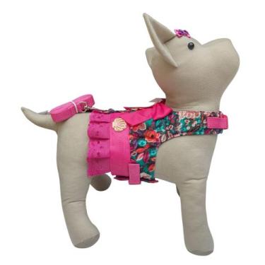 Imagem de Peitoral Guia Cachorro Snob Dog Saia Floral Fêmea, EPP