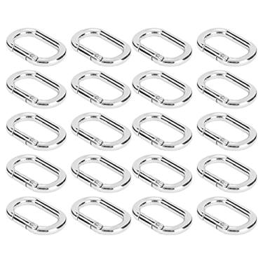 Imagem de Zerodis Clipes Ovais de Fivela de Mola de 20 Peças, Fechos de Chaveiro de Liga de Metal para Bolsas e Artesanato, Busca de Joias Pretas Douradas Prateadas (Prata)