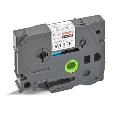 Imagem de Pacote de fita de etiqueta TZe-231 compatível com Brother P-Touch, fita branca laminada de 12 mm 1,2 cm, para etiquetadoras PT-D210 PT-H110 PT-D400 PT-D600 PT-P700, preta sobre branco, impermeável e