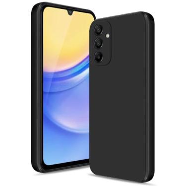 Imagem de Btstring Capa para Samsung Galaxy A15 5G, capa de silicone macio com proteção de câmera atualizada, capa fina à prova de choque com forro de microfibra antiarranhões, preta