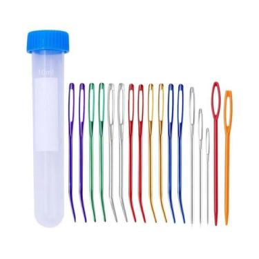 Imagem de Conjunto De Agulhas De Lã Com Ponta Curva Para Costura Manual, Tricô E