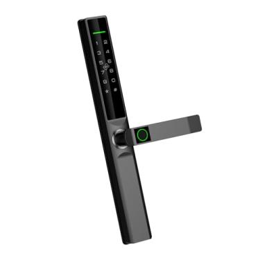 Imagem de aqxreight WiFi Smart Lock Fechadura de Porta de Entrada Sem Chave TY APP Cartão de Senha de Impressão Digital Chave Mecânica 5 Métodos de Desbloqueio Fechadura de Porta de Liga de Alumínio (Preta)
