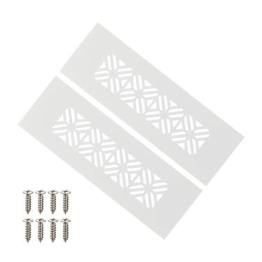 Imagem de PATIKIL Capa de ventilação de porta de 15 x 5 cm, capa de ventilação de grade de alumínio resistente com parafusos de montagem para porta de guarda-roupa de armário, cinza claro